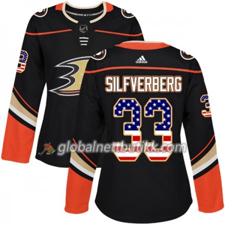 Anaheim Ducks Hockeydrakt Jakob Silfverberg 33 2017-2018 USA Flag Fashion Svart Adidas Authentic - Dame